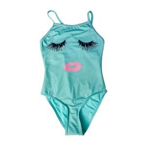 NEW ENVYA girl's facing the sun one piece in teal eyelash